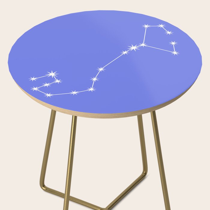 Scorpio Zodiac Star Constellation Line Art Periwinkle Purple Side Table Gallery Image 2