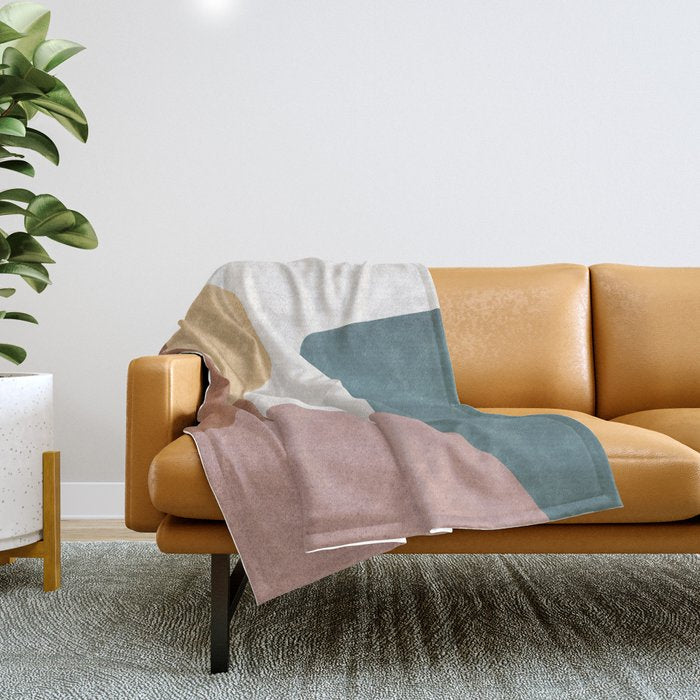 Abstract Earth 1-1 - Painted Shapes Throw Blanket Gallery Image 1
