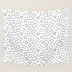 Fun geometric doodle shape art pattern Wall Tapestry Gallery Image 4