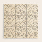 Fun geometric doodle shape art pattern Wood Wall Art Gallery Image 1