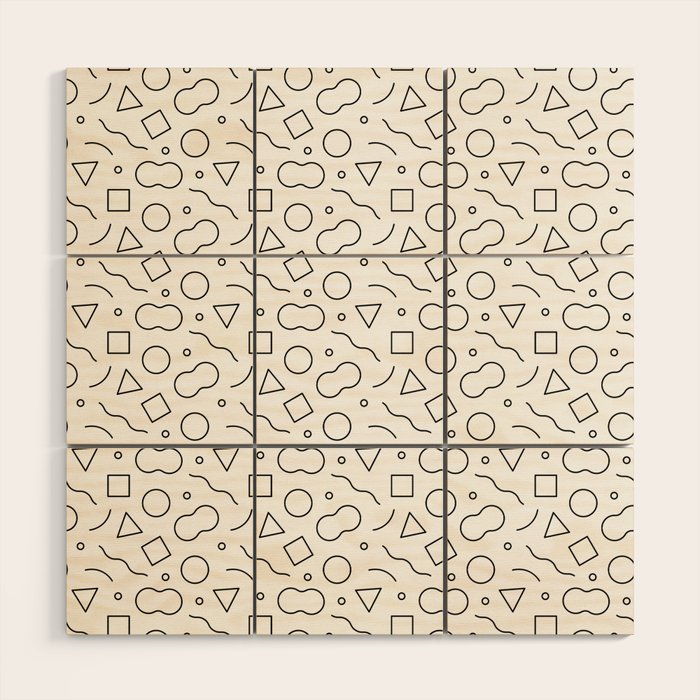 Fun geometric doodle shape art pattern Wood Wall Art Gallery Image 1