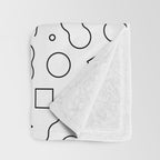 Fun geometric doodle shape art pattern Throw Blanket Gallery Image 3
