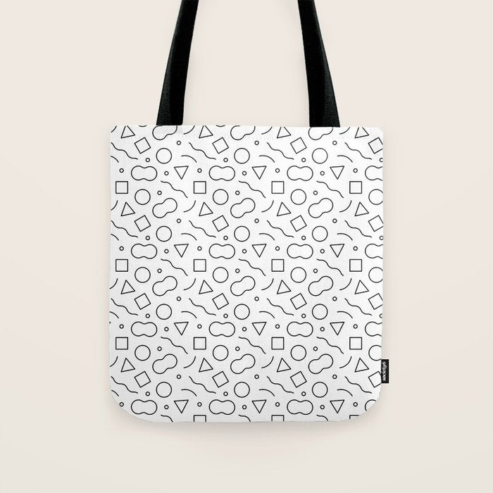 Fun geometric doodle shape art pattern Tote Bag Gallery Image 1