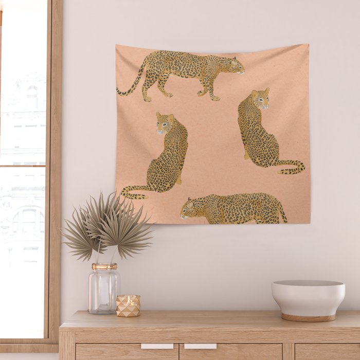 sunset leopards Wall Tapestry Gallery Image 2