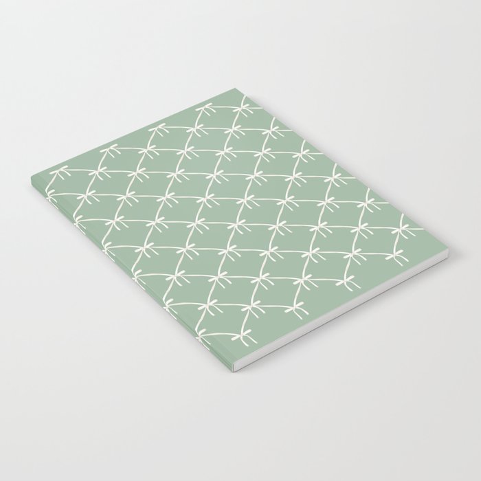Bows & Ribbons Pattern XXVII Sage Green Notebook Gallery Image 2