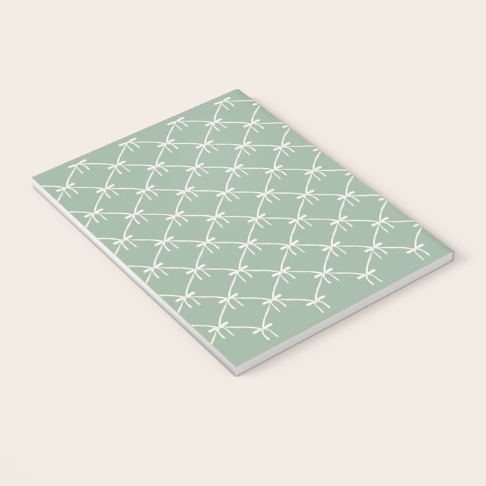 Bows & Ribbons Pattern XXVII Sage Green Notebook Gallery Image 3