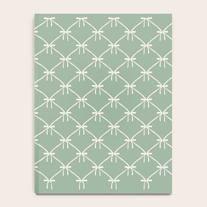 Bows & Ribbons Pattern XXVII Sage Green Notebook Gallery Image 4