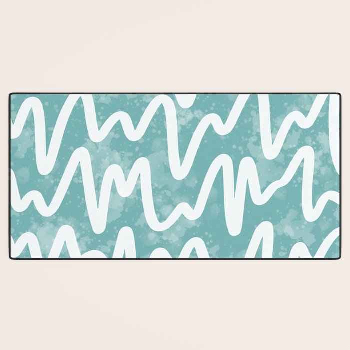 Squiggles . Turquoise Desk Mat Gallery Image 3