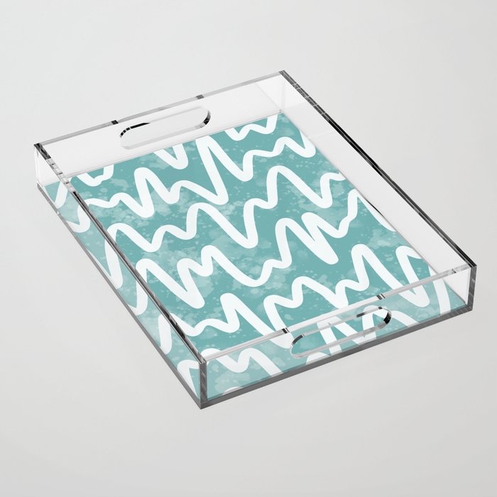 Squiggles . Turquoise Acrylic Tray Gallery Image 1