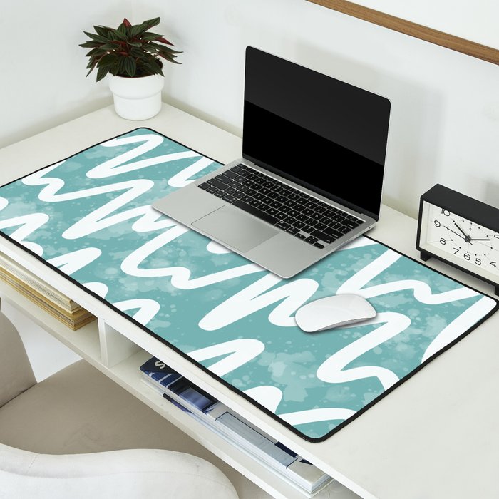 Squiggles . Turquoise Desk Mat Gallery Image 2