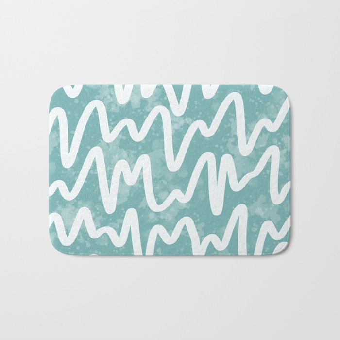 Squiggles . Turquoise Bath Mat Gallery Image 1