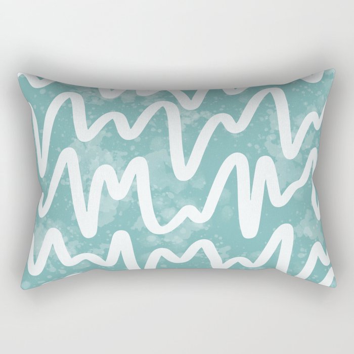 Squiggles . Turquoise Rectangular Pillow Gallery Image 1