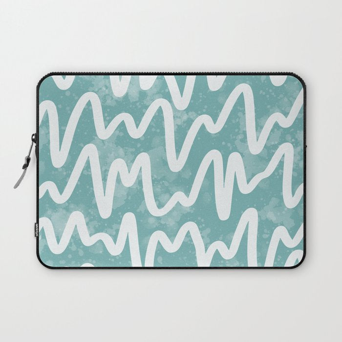 Squiggles . Turquoise Laptop Sleeve Gallery Image 1