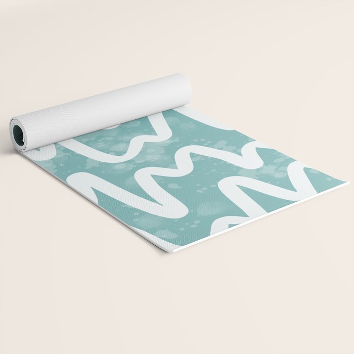 Squiggles . Turquoise Yoga Mat Gallery Image 2