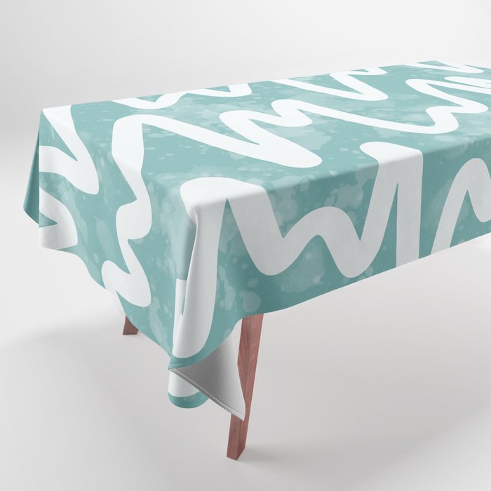 Squiggles . Turquoise Tablecloth Gallery Image 1