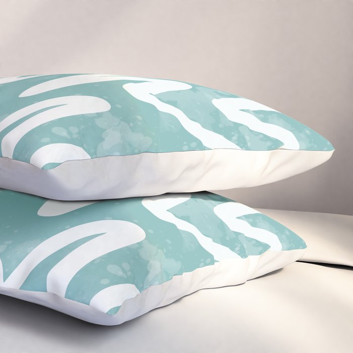 Squiggles . Turquoise Pillow Sham Gallery Image 3
