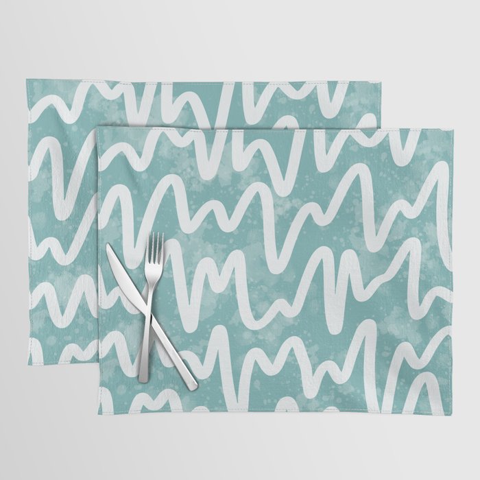 Squiggles . Turquoise Placemat Gallery Image 1