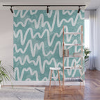 Squiggles . Turquoise Wall Mural Gallery Image 1