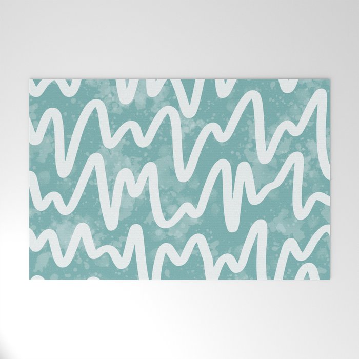 Squiggles . Turquoise Welcome Mat Gallery Image 1
