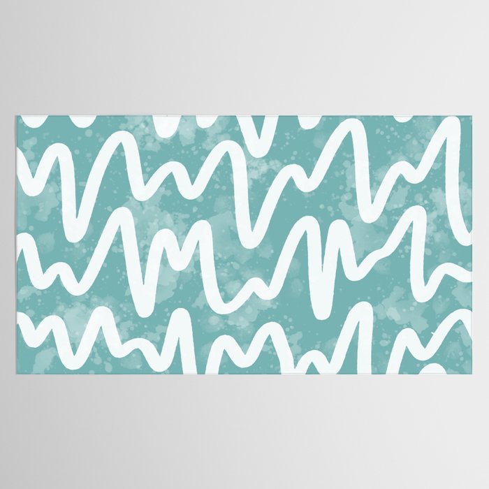 Squiggles . Turquoise Tablecloth Gallery Image 2