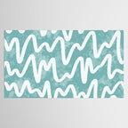 Squiggles . Turquoise Tablecloth Gallery Image 2