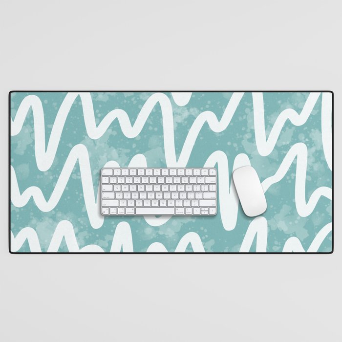 Squiggles . Turquoise Desk Mat Gallery Image 1