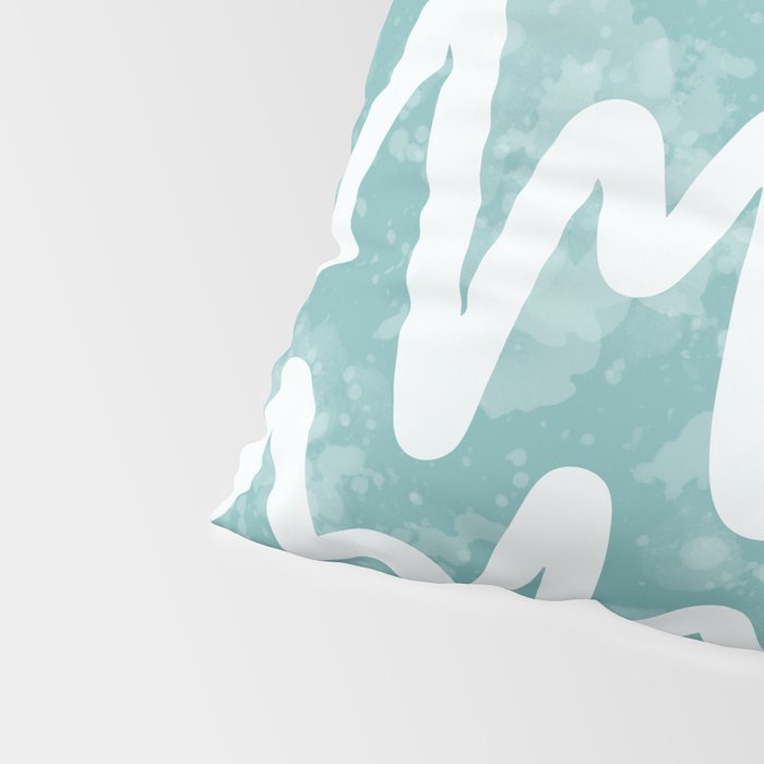 Squiggles . Turquoise Pillow Sham Gallery Image 4