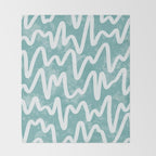 Squiggles . Turquoise Throw Blanket Gallery Image 2