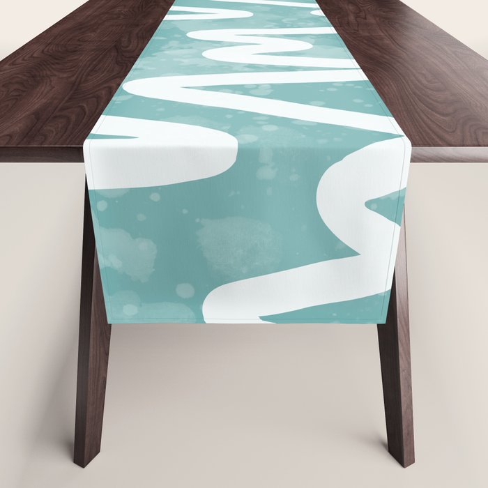 Squiggles . Turquoise Table Runner Gallery Image 1
