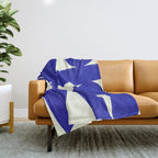 Abstract-botanical 17 blue Throw Blanket Gallery Image 1