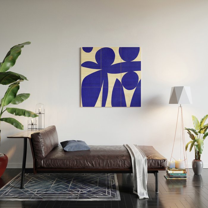 Abstract-botanical 17 blue Wood Wall Art Gallery Image 2