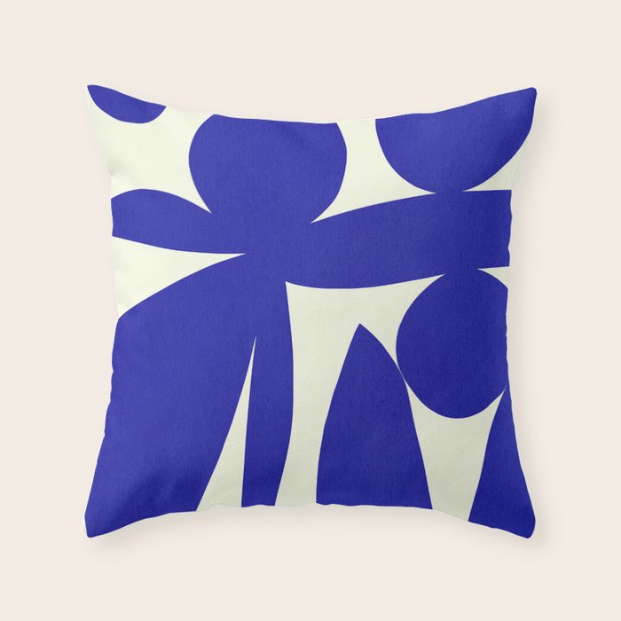 Abstract-botanical 17 blue Throw Pillow Gallery Image 6