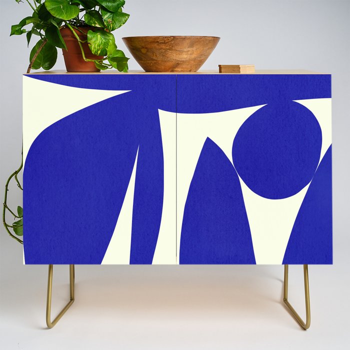 Abstract-botanical 17 blue Credenza Gallery Image 1
