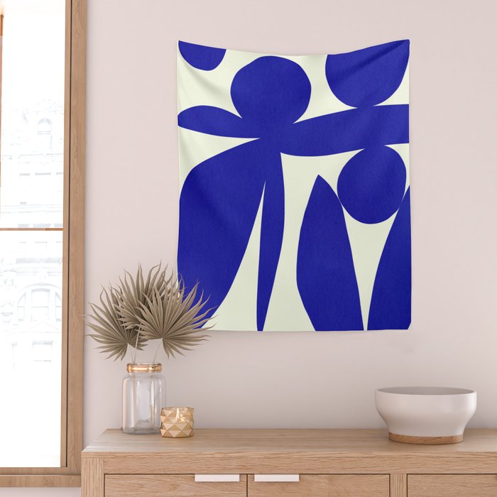 Abstract-botanical 17 blue Wall Tapestry Gallery Image 2