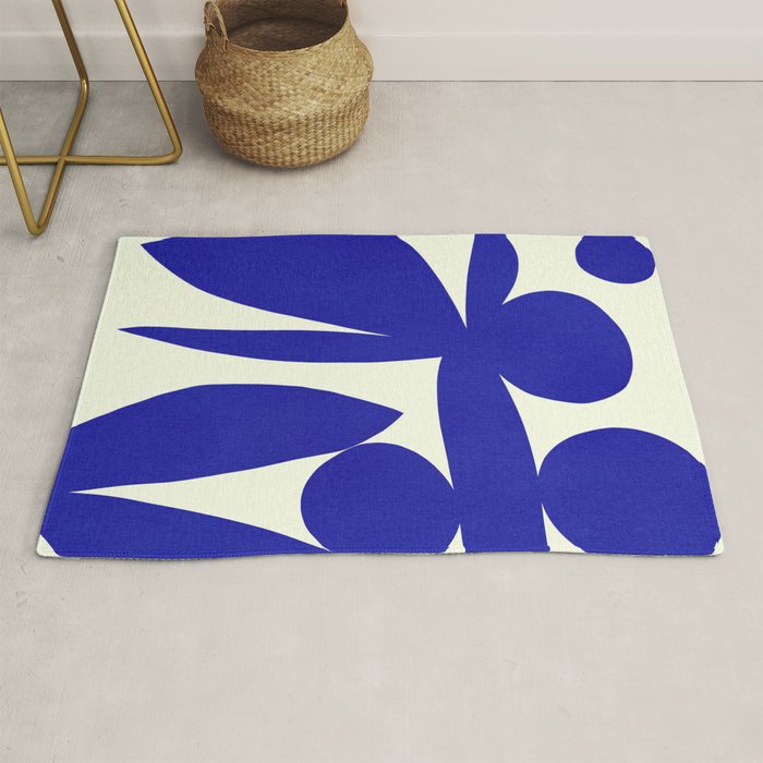 Abstract-botanical 17 blue Rug Gallery Image 1