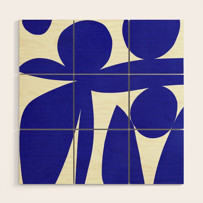 Abstract-botanical 17 blue Wood Wall Art Gallery Image 1