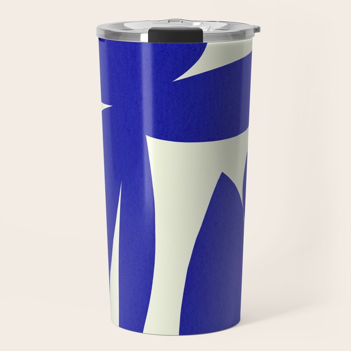Abstract-botanical 17 blue Travel Mug Gallery Image 1