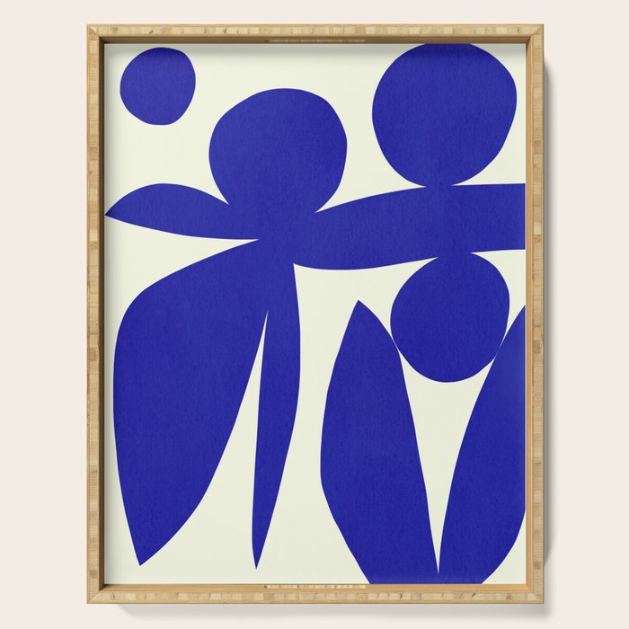 Abstract-botanical 17 blue Serving Tray Gallery Image 1