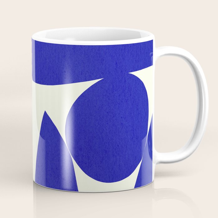 Abstract-botanical 17 blue Coffee Mug Gallery Image 1