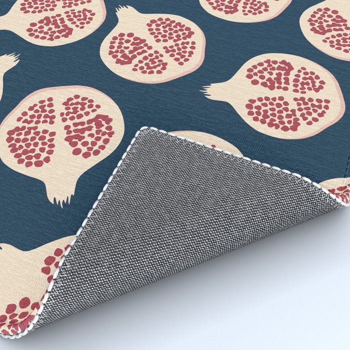 Pomegranate Fruit Navy Blue Rug Gallery Image 4