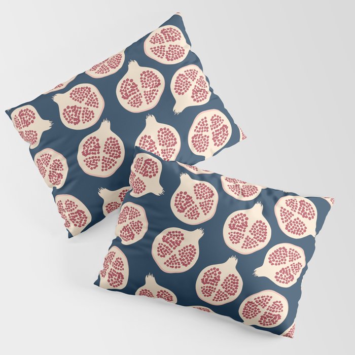 Pomegranate Fruit Navy Blue Pillow Sham Gallery Image 3