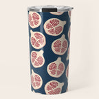 Pomegranate Fruit Navy Blue Travel Mug Gallery Image 1