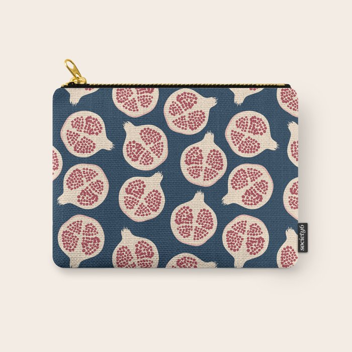 Pomegranate Fruit Navy Blue Carry All Pouch Gallery Image 1
