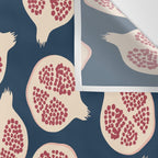 Pomegranate Fruit Navy Blue Wall Tapestry Gallery Image 3