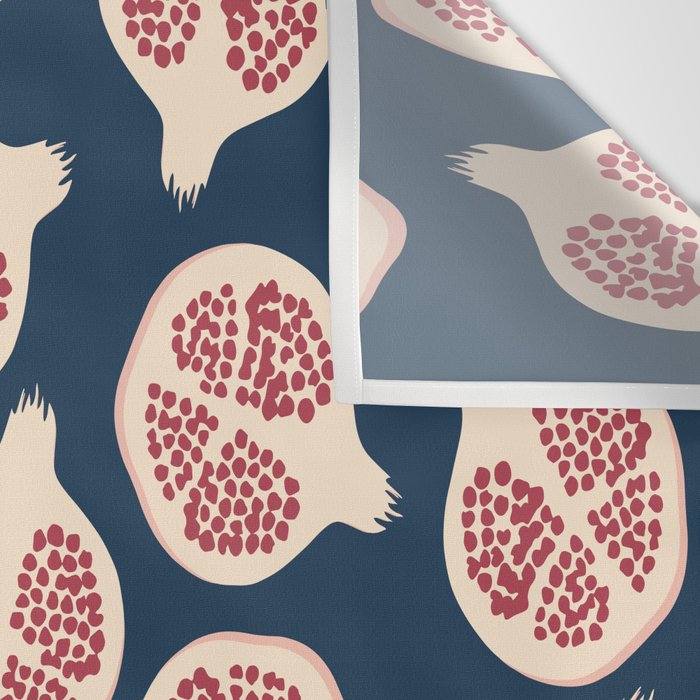 Pomegranate Fruit Navy Blue Wall Tapestry Gallery Image 3