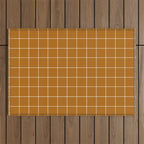 Grid (Golden Brown) Outdoor Rug Gallery Image 1