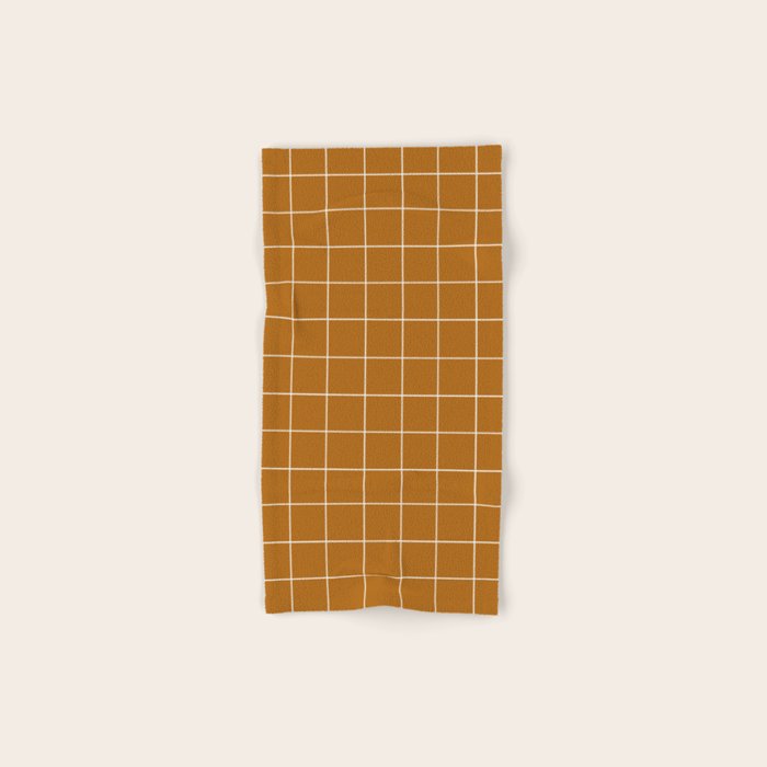 Grid (Golden Brown) Bath Towel Gallery Image 1