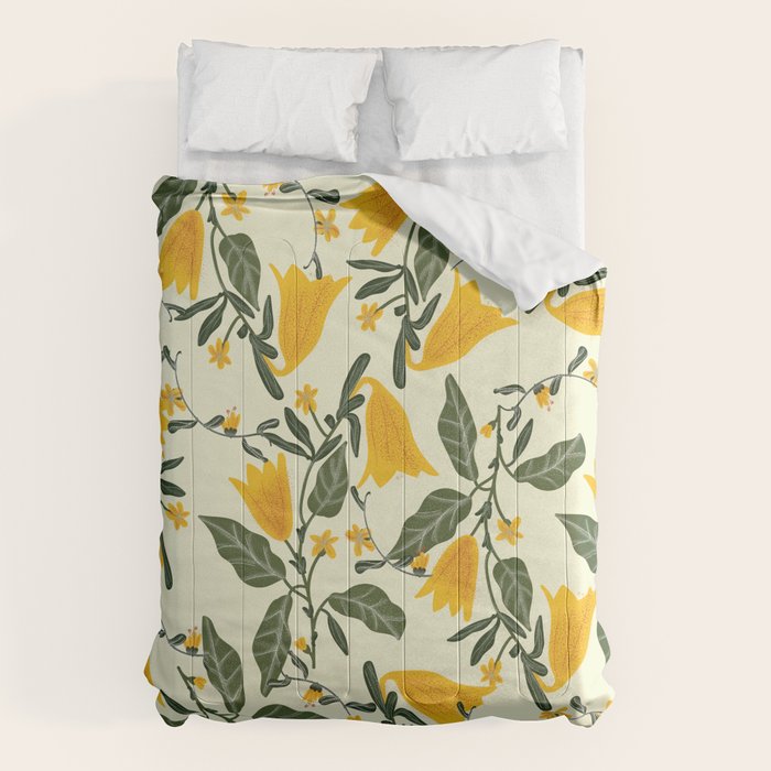 Yellow Bright Flower Pattern Comforter Gallery Image 6