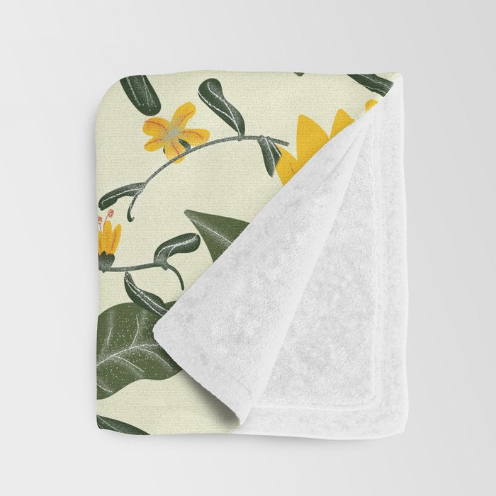 Yellow Bright Flower Pattern Throw Blanket Gallery Image 3