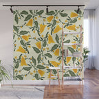 Yellow Bright Flower Pattern Wall Mural Gallery Image 1